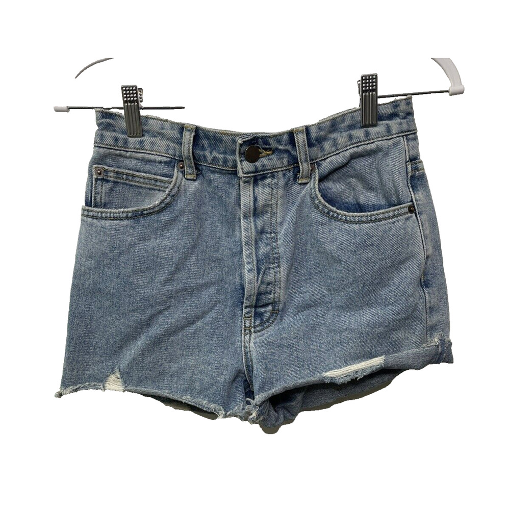 O'neill High Rise Blue Jean Cutoff Shorts Womens 26 Sexy Hot Light Wash Denim